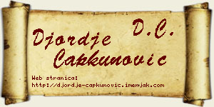 Đorđe Čapkunović vizit kartica